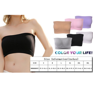 Envoltura de pecho de doble capa tamaño Extendido <span class=keywords><strong>Sin</strong></span> correas de hombro almohadilla de pecho desmontable ropa interior Invisible de una línea - Product Image 2