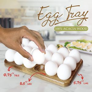 ถาดใส่ไข่ไม้กระถินณรงค์ บรรจุได้ 12 ฟอง ชั้นวางเก็บไข่ในครัว - Product Image 1