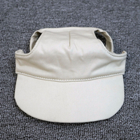 Casquette de soleil solide en toile pour animaux de compagnie avec trous pour les oreilles - Casquette de baseball réglable pour chiens et chats, protection UV estivale, accessoires pour la toison