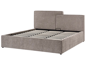 Lit ottoman en tissu <span class=keywords><strong>LAGARDE</strong></span> 180 X 200 cm (EU Super King) Taupe - Product Image 1