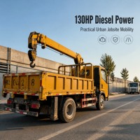 Guindaste Montado em Caminhão Usado Confiável de 3200kg, Ano 2020, Motor de 130HP, Caminhão Compacto com Braço Hidráulico