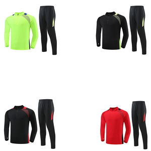 New Style Training <span class=keywords><strong>2</strong></span>-teiliges Set Schwarzer Trainings anzug mit halbem Reiß verschluss Fußball mannschaften Custom Sports Soccer Trainings anzug Kids - Product Image 2