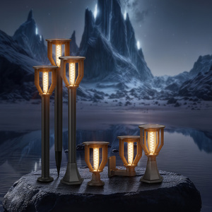 Lámpara <span class=keywords><strong>Solar</strong></span> de Poste LED de 30W, ABS, con Sensor de Luz, IP65 Impermeable, Alto Brillo, para Decoración de Jardín y Villa - Product Image 1