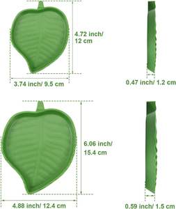 Kaplumbağa mısır yılan ve daha fazla içme/yemek için yaprak plastik sürüngen gıda ve su kasesi (yeşil kare) - Product Image 4