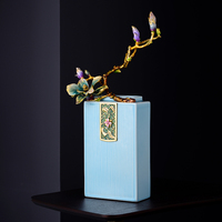 SANLOREN S-15212J bureau à domicile Style de luxe décoration de bureau émail couleur Qionghua Jade branche Art décoration