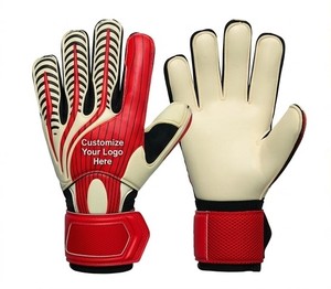 Gants de gardien de but de football personnalisables en cuir PU, doigts entièrement protégés, respirants, avec sangle de poignet réglable, unisexe - Product Image 3