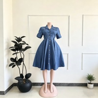 Robe longue maxi en jean élégante et légère pour femme africaine, grande taille, avec ceinture, tenue de soirée, collection été 2026, offre spéciale