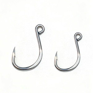 Anzuelos de pesca planos para pescado de agua salada, anzuelo simple de acero de alto carbono para pescar pescado de agua salada, anzuelo auxiliar para jigging. - Product Image 1