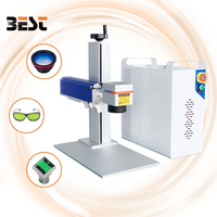Machine de marquage laser à fibre de bureau MOPA 100W avec ordinateur et outil rotatif