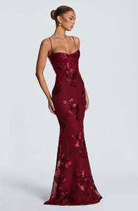 Nuevo Vestido Largo con Espalda Descubierta y Lazos Cruzados, Bordado 3D, Exquisito Bordado Floral, Vestido Formal para Banquete - Product Image 4