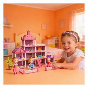 <b>Plastic</b> Dollhouse <b>Play</b> Set with Elevator Wheelchair Swing Palm Tree - Product Image 3