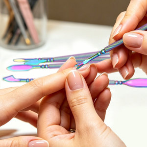 Cross-Border Russian Double-Head Nail <b>File</b> Cuticle Pusher Remover Tool Manicure Trimming Dead Skin Individually Packaged - Product Image 3