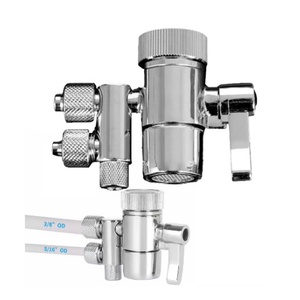 Robinet de cuisine en laiton chromé avec filtre à eau et double vanne de dérivation pour système de purification d'eau sur comptoir - Product Image 2