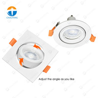 Boîtier de Spot Encastré en Aluminium Orientable pour Lampe LED GU10 MR16, Cadre Rond ou Carré, Luminaire de Plafond