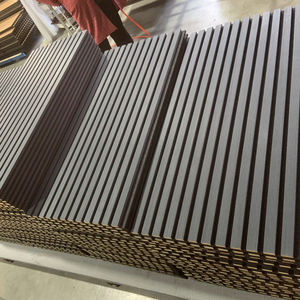 Moderno 600*2400Mm Panel de madera acústica curvo 3D Pet MDF decoración de pared insonorizada para casa y hoteles - Product Image 4