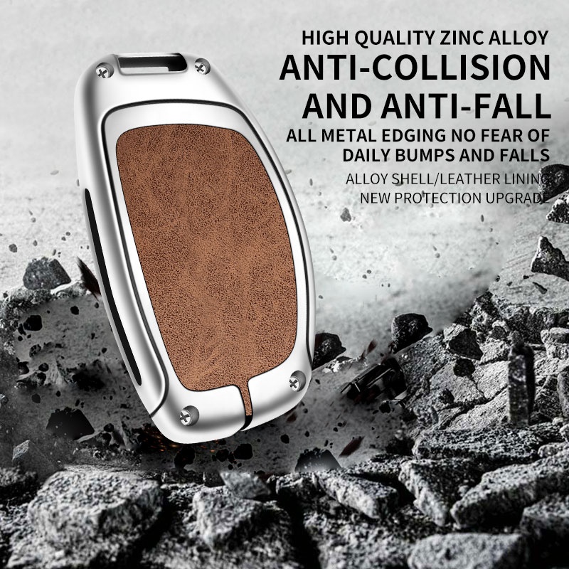 Premium Zinc Alloy Leather Key Cover for Jaecoo 5 | Smart Key Fob Protector Case