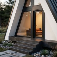 Maison préfabriquée de luxe moderne en forme de A, villa modulaire préfabriquée, maison préfabriquée portable avec loft pour jardin, resort ou chalet