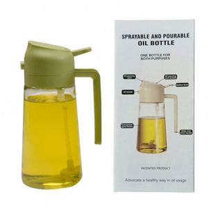 Pulvérisateur en verre 16 oz/470 ml, distributeur d'huile d'olive 2 en 1 pour la cuisine, accessoires pour gadgets de cuisine et friteuse à air - Product Image 2