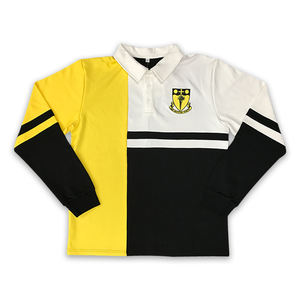 Venta al por mayor personalizada Camiseta larga algodón diseño liso Patchwork hombres estiramiento Polo camisa - Product Image 2