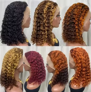 Pas cher prix court Bob dentelle avant/fermeture perruques droites coupe émoussée 100% <span class=keywords><strong>cheveux</strong></span> humains Double dessiné Bob perruques - Product Image 6