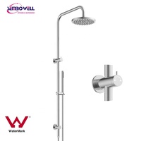 Système de douche à effet pluie Sembowell en acier inoxydable brossé, colonne de douche supérieure en acier inoxydable 304 de haute qualité