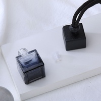 Diffuseur de parfum pour voiture en verre noir dégradé classique, vide, avec bouchon en bois noir personnalisé, pour huiles essentielles et parfums