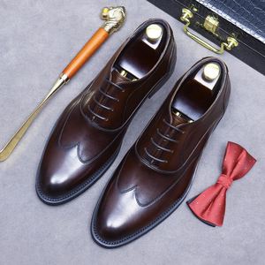 Chaussures habillées formelles pour hommes, en cuir véritable, imperméables, respirantes, personnalisées, luxueuses, pour le bureau et les mariages - Product Image 1