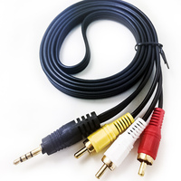 Câble de sortie audio vidéo AV pour caméscope 3,5 mm vers RCA, câble AUX 1/8\" TRRS vers 3 RCA mâle pour TV, smartphones, MP3, tablettes