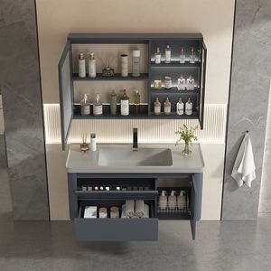 Accueil Armoire de salle de bains suspendue de luxe Ensemble de lavabo avec miroir intelligent Design moderne Ensembles de vanité de salle de bains de 48 pouces - Product Image 5