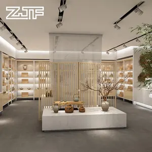 China Tea Set Display Wine Shelves Manufacturer Tea Store Interior Design