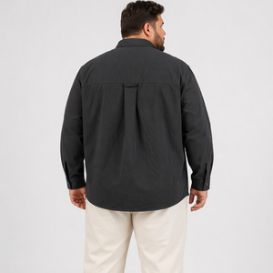 Herenshirt, tactisch, functioneel, lange mouwen, knoopsluiting, effen, casual, grote maten, plus size, oversized, relaxed fit, 6XL, 7XL - Product Image 5