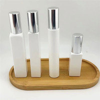 10ml verre rouleau sur bouteilles carré rond mat noir blanc Transparent huile essentielle bouteille de parfum avec rouleau en acier inoxydable