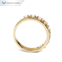 Tianyu taşlar 2x3mm armut kesim Lab elmas Band yüzük DEF yuvarlak elmas alyans kadınlar 18k 14k 10k sarı altın özel takı