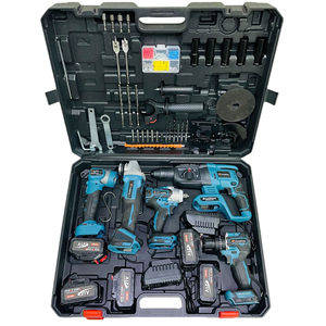 5pcs Set Combination <b>Power</b> Tool Kits Brushless Hammer Impact Drill Angle Cordless Wrench Portable Battery Lamp - Product Image 4