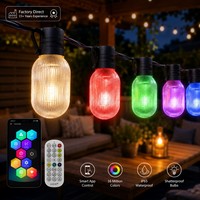 Luces para Exteriores Resistentes a la Intemperie, Guirnalda de Luces con Cable Resistente a los Rayos UV y Bombillas Irrompibles para Decoración de Patios de Resorts