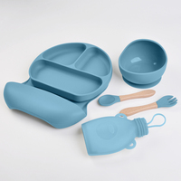 Ensemble complet d'alimentation pour bébé en silicone de haute qualité : bavoirs, chauffe-biberon, assiettes, pour garçons, nouveau-nés, entraînement à l'alimentation, sans BPA, résistant à la chaleur