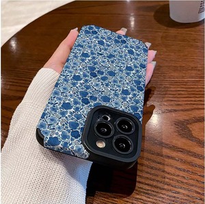 เคสโทรศัพท์มือถือหนังเทียมพิมพ์ลายดอกไม้สีน้ำเงินเต็มจอ สำหรับ <span class=keywords><strong>iPhone</strong></span> X Xr Xs 11 12 13 14 15 16 17 18 Pro Max - Product Image 4