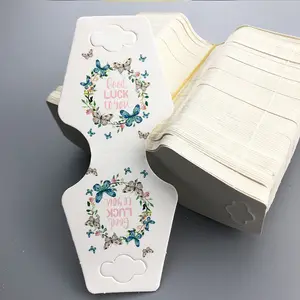 Cartone bianco collana stampata personalizzata carta orecchino con logo per gioielli schede di visualizzazione per gioielli appesi