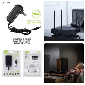 Cargador Universal de 5.5mm 24W DC 12V 2A Entrada AC 100-240V Para Dispositivos Electrónicos - Product Image 1