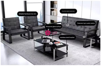 Canapé de bureau moderne Yicheng, trois places, structure en fer, pour réception, fournisseur chinois