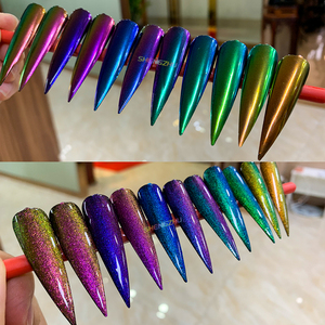 Poudre de Nacre Caméléon Métallique 2026 – 12 Couleurs Holographiques à Effet Changeant pour Ongles et Gel - Product Image 2