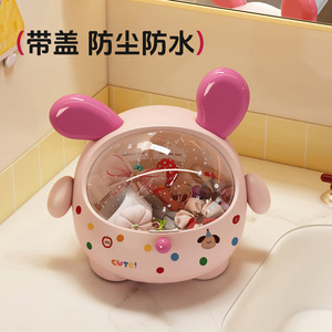 Cartoon Mouse Jewelry Storage Box With Lid Dust Proof Desktop Organizer For Hair Ties <b>Clips</b> Necklaces Accessories 2L Capacity - Product Image 4