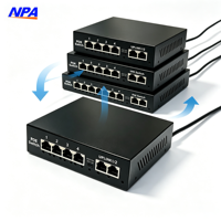 CCTV Mini 4 puertos 10/100M 48V 52V Active Ethernet Network Poe Switch Plug Cable 2 Uplink para cámara IP AP