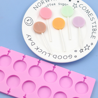 Moule en silicone rond à 12 cavités pour sucettes, bonbons, chocolat, résine – Idéal pour la fabrication artisanale DIY