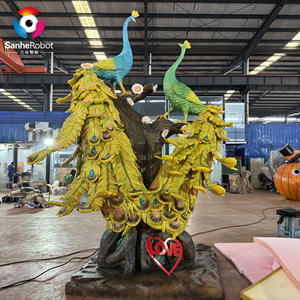 ショッピングモール子供のパーティーのための等身大の屋内アニマトロニクスの孔雀の装飾公共の場所アドベンチャーパーク空港 - Product Image 1