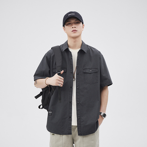 Camisa de Trabajo de Manga Corta de Algodón Premium para Hombre, Corte Personalizado, Costuras Dobles Resistentes, <span class=keywords><strong>Tiempo</strong></span> de Entrega de Muestra de 7 Días - Product Image 2