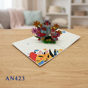 Meilleur Prix Artisanat Vietnamien de Hanoï, Style Animalier Fait Main, Tendance du Moment, Thème Journée de la Terre, Famille de Hiboux 3D Pop, Design Personnalisé Offset - Product Image 2