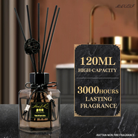 Diffuseur de parfum en verre décoratif écologique de 120 ml en gros, bâtonnets aromatiques avec plusieurs parfums pour les chambres d'hôtel