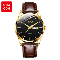 Montre-Bracelet de Luxe pour Hommes OEM ODM avec Logo Personnalisé, Montre Homme Étanche Classique à Quartz pour Affaires avec Ceinture