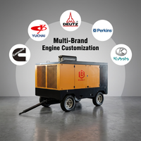 Compresor de Aire de Tornillo de Alta Presión de 1300 CFM y 25 bar, BC1300-30, 410KW, Bomba Portátil Diésel Cummins Refrigerada por Aire para Perforación de Pozos
